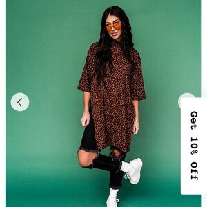 Dressed in LALA Cheetah Mock Neck Top